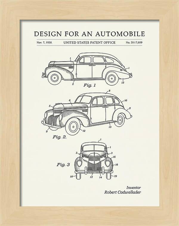 Automobile Minimalist Patent Usd117059s