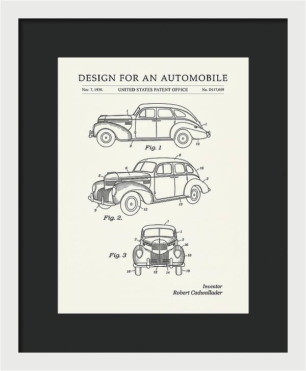 Automobile Minimalist Patent Usd117059s