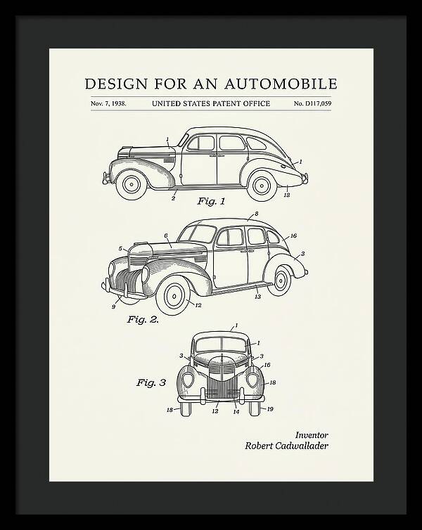 Automobile Minimalist Patent Usd117059s