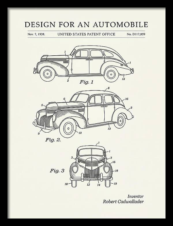 Automobile Minimalist Patent Usd117059s