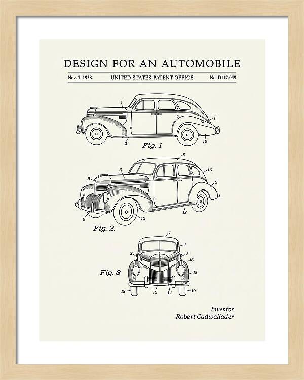 Automobile Minimalist Patent Usd117059s