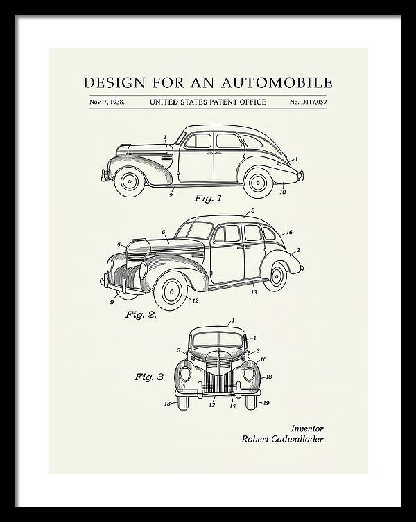 Automobile Minimalist Patent Usd117059s