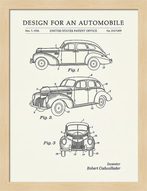 Automobile Minimalist Patent Usd117059s