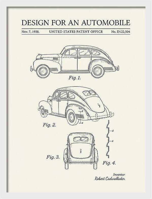 Automobile Minimalist Patent Usd122504s
