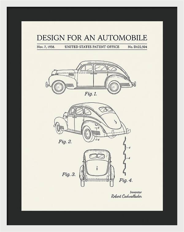 Automobile Minimalist Patent Usd122504s