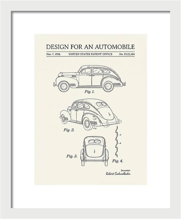 Automobile Minimalist Patent Usd122504s