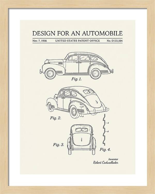 Automobile Minimalist Patent Usd122504s