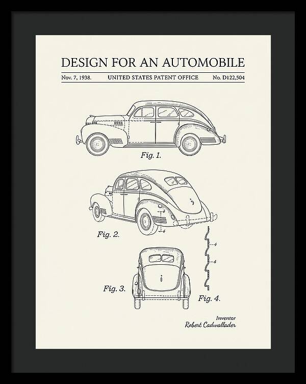 Automobile Minimalist Patent Usd122504s
