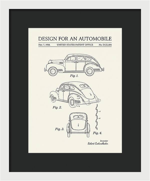 Automobile Minimalist Patent Usd122504s