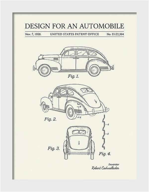 Automobile Minimalist Patent Usd122504s