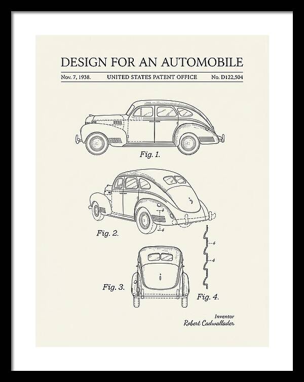 Automobile Minimalist Patent Usd122504s