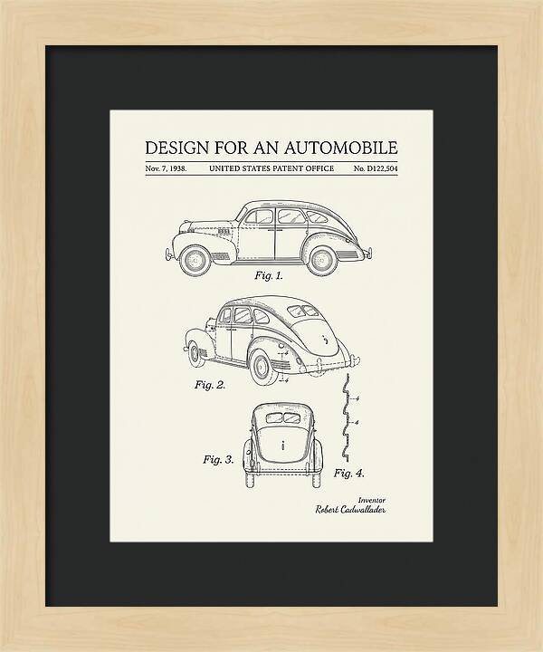 Automobile Minimalist Patent Usd122504s