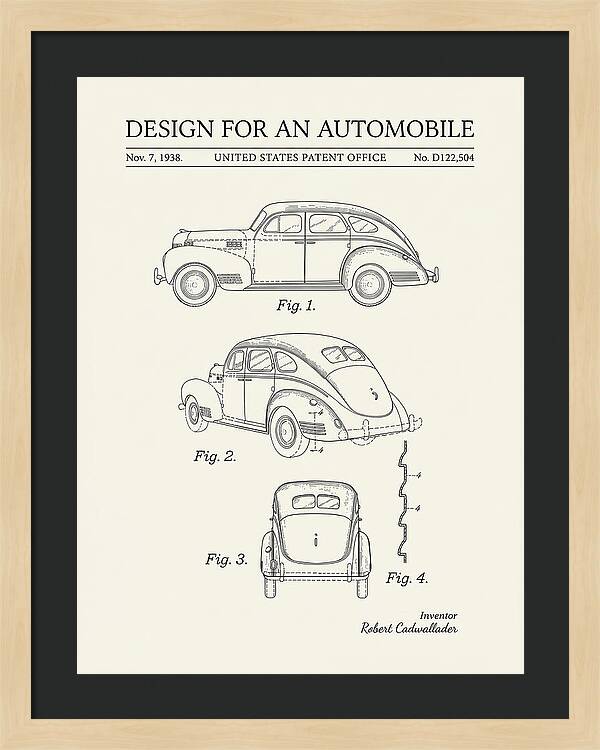 Automobile Minimalist Patent Usd122504s