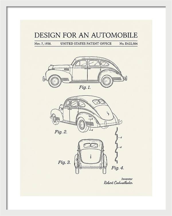 Automobile Minimalist Patent Usd122504s