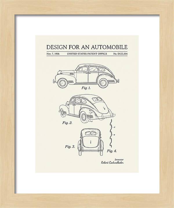 Automobile Minimalist Patent Usd122504s