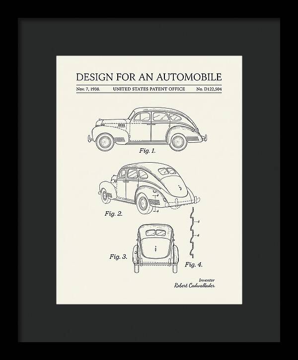Automobile Minimalist Patent Usd122504s