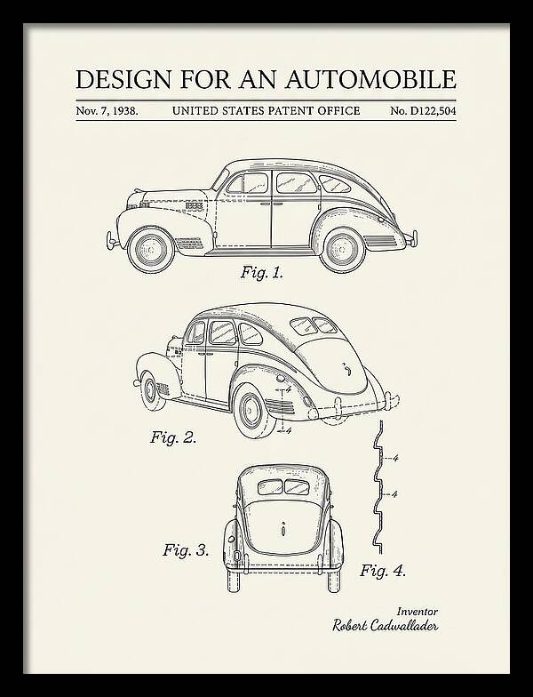 Automobile Minimalist Patent Usd122504s
