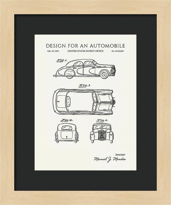Automobile Minimalist Patent Usd155829s