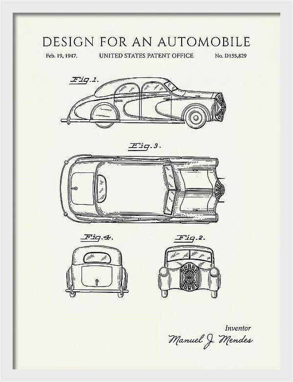Automobile Minimalist Patent Usd155829s