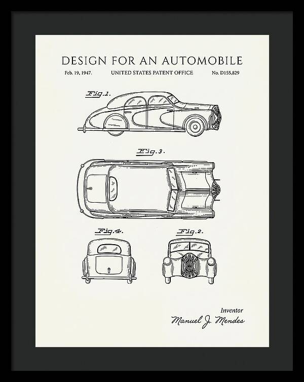 Automobile Minimalist Patent Usd155829s