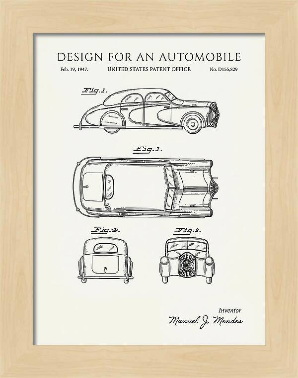 Automobile Minimalist Patent Usd155829s