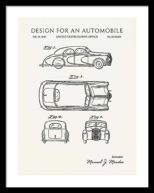 Automobile Minimalist Patent Usd155829s