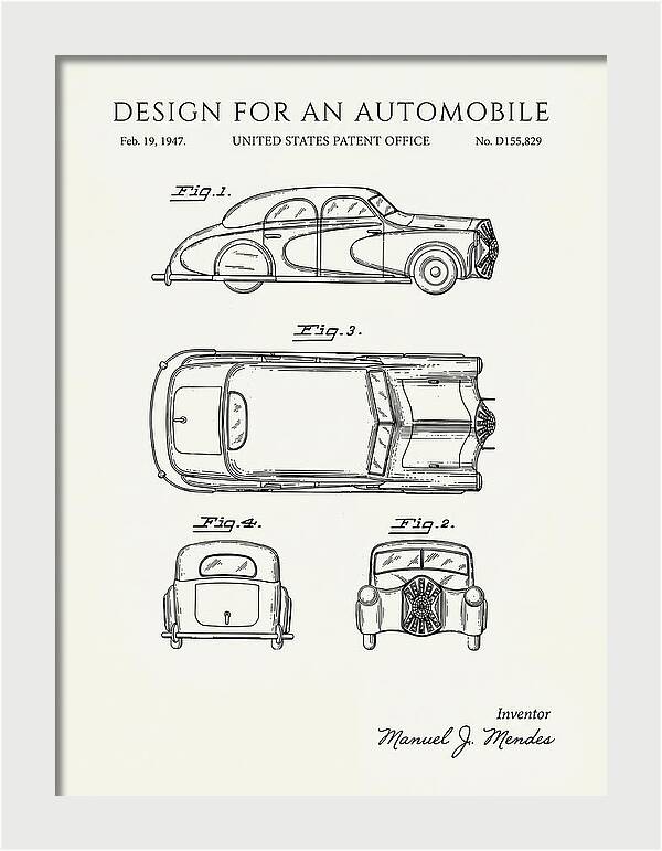 Automobile Minimalist Patent Usd155829s