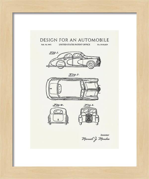 Automobile Minimalist Patent Usd155829s