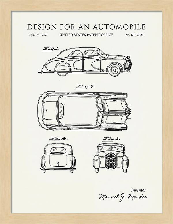 Automobile Minimalist Patent Usd155829s