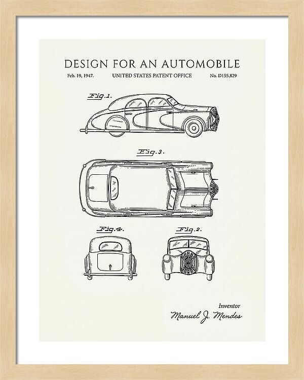 Automobile Minimalist Patent Usd155829s