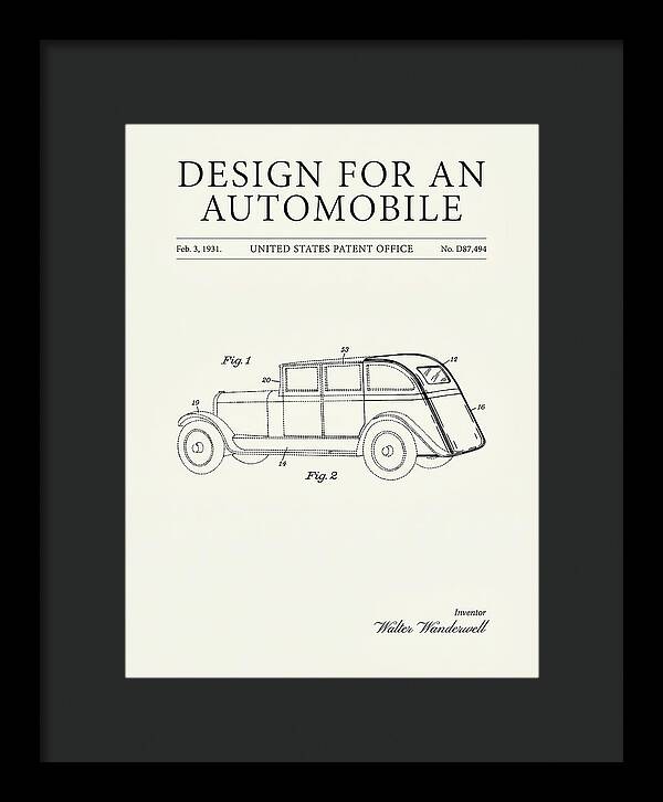 Automobile Minimalist Patent Usd87494s