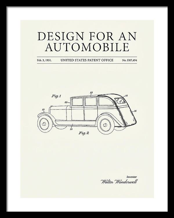 Automobile Minimalist Patent Usd87494s