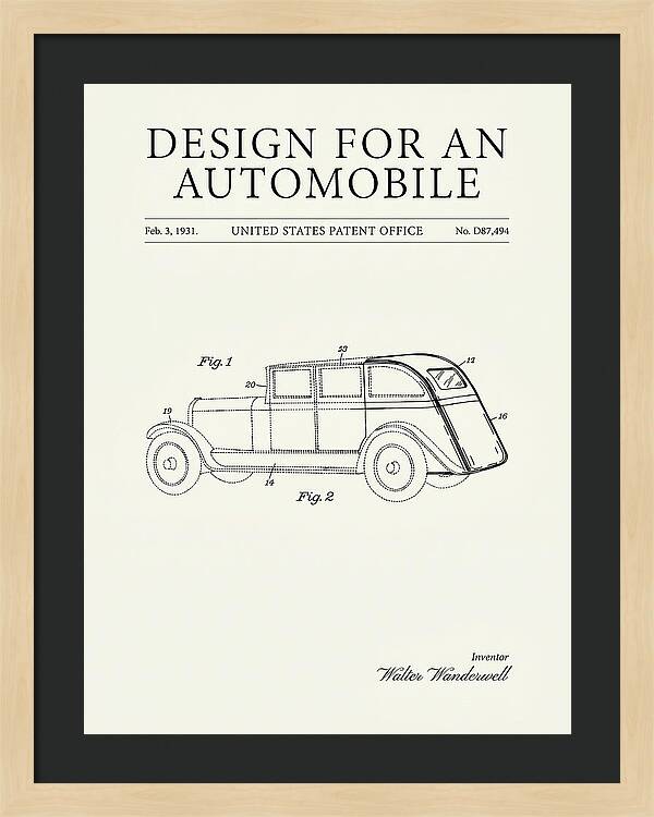 Automobile Minimalist Patent Usd87494s