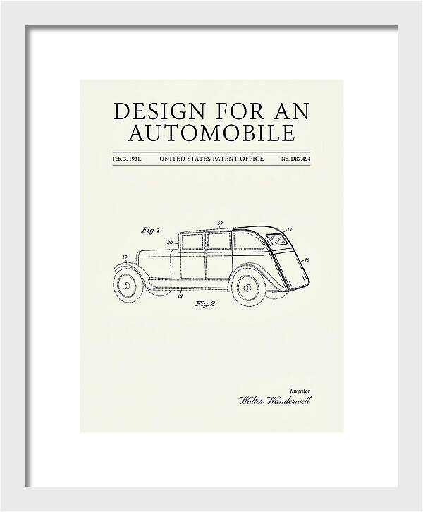 Automobile Minimalist Patent Usd87494s