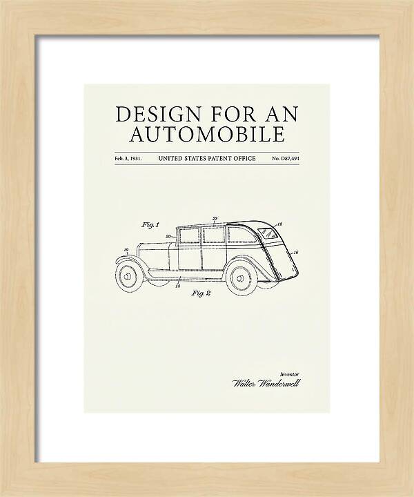 Automobile Minimalist Patent Usd87494s