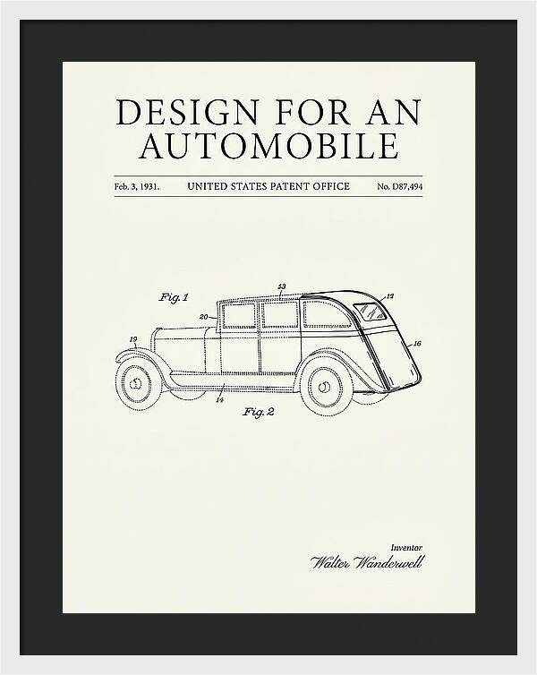Automobile Minimalist Patent Usd87494s