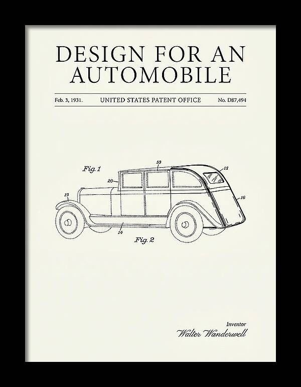 Automobile Minimalist Patent Usd87494s