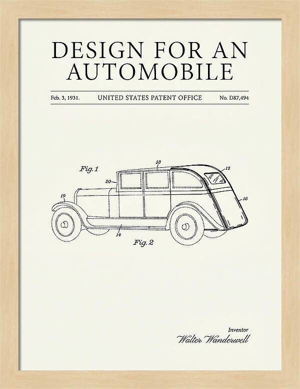 Automobile Minimalist Patent Usd87494s