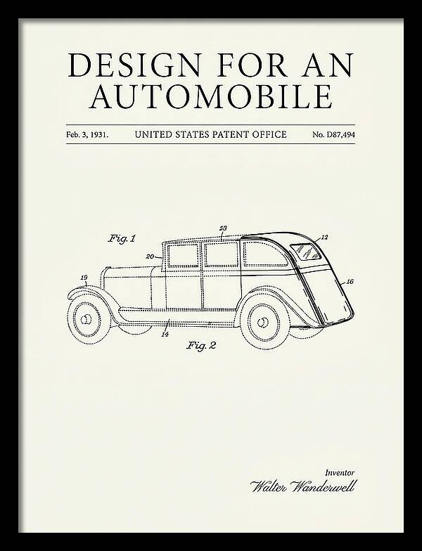 Automobile Minimalist Patent Usd87494s