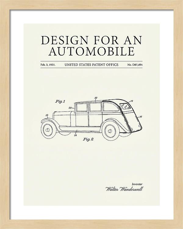 Automobile Minimalist Patent Usd87494s