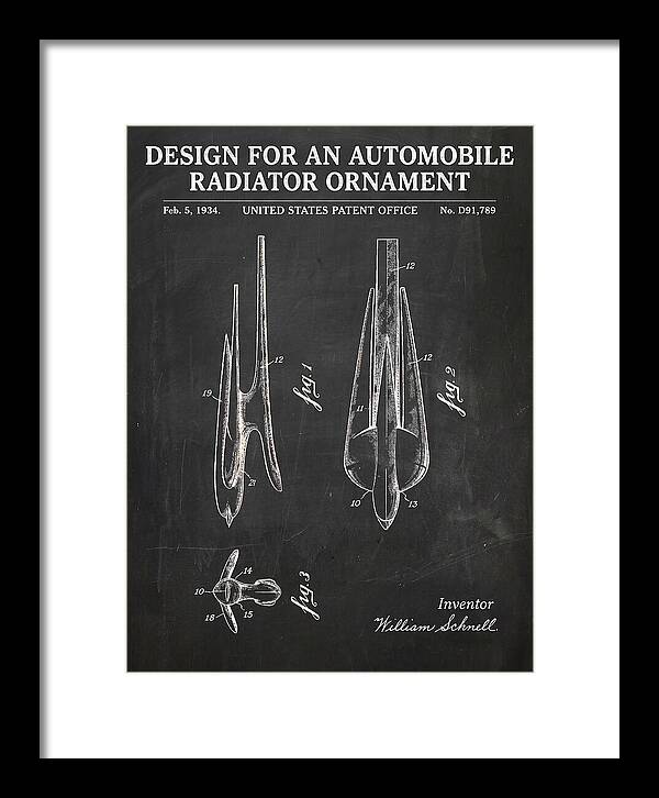 Automobile Radiator Ornament Chalkboard Patent Usd91789s