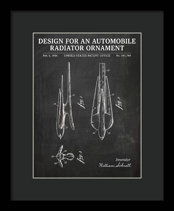 Automobile Radiator Ornament Chalkboard Patent Usd91789s
