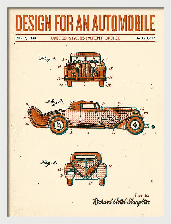 Automobile Retro Patent Usd81813s