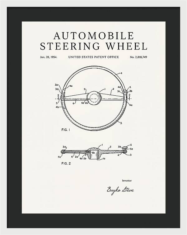 Automobile Steering Wheel Minimalist Patent Us2818749a