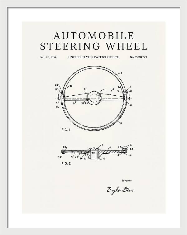 Automobile Steering Wheel Minimalist Patent Us2818749a