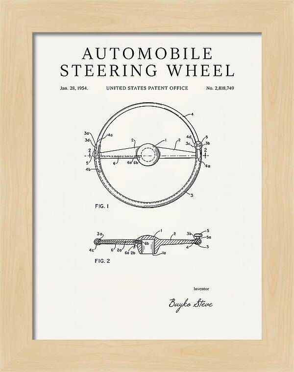 Automobile Steering Wheel Minimalist Patent Us2818749a