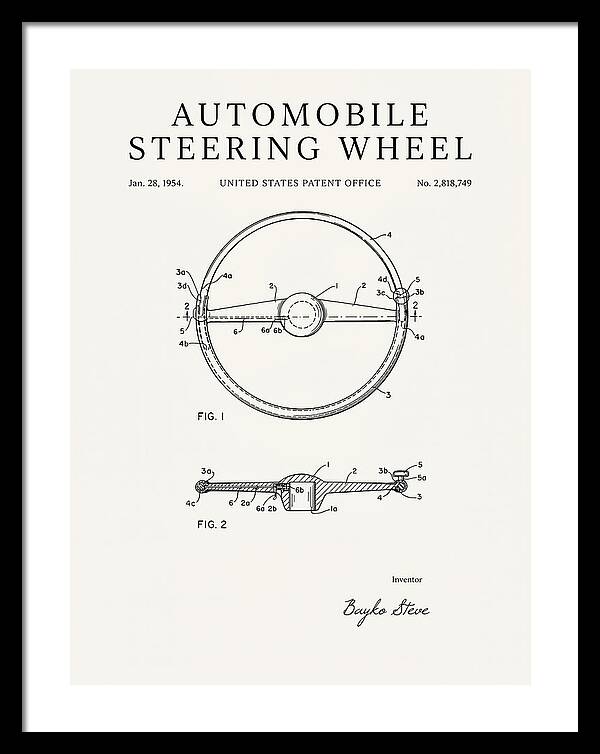 Automobile Steering Wheel Minimalist Patent Us2818749a