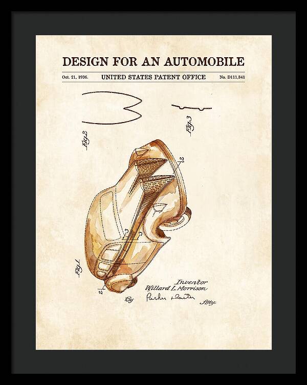 Automobile Watercolor Patent Usd111841s