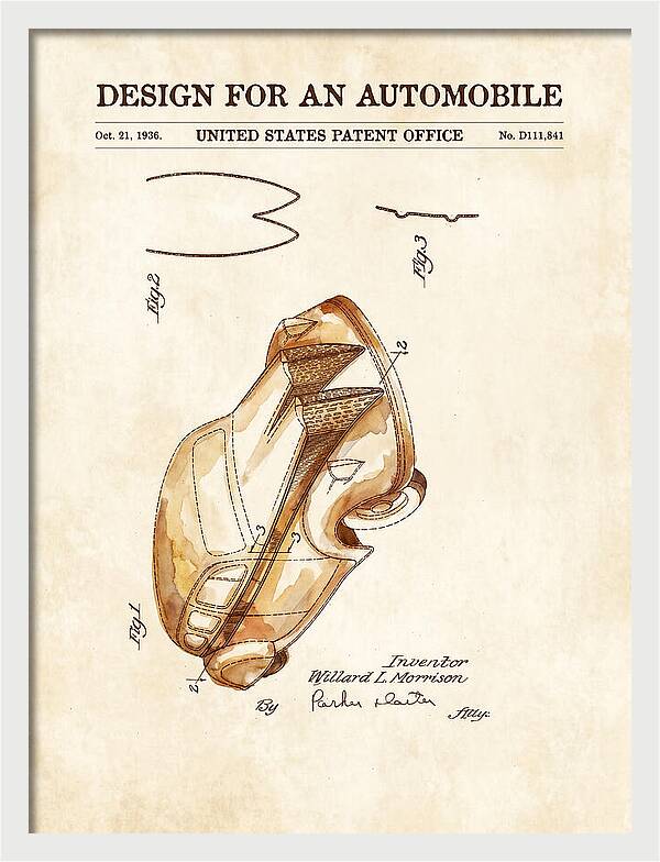 Automobile Watercolor Patent Usd111841s