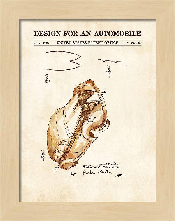 Automobile Watercolor Patent Usd111841s